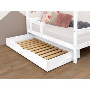 Sertar din lemn pentru pat cu somieră enlemi Buddy, 90 x 180 cm, alb