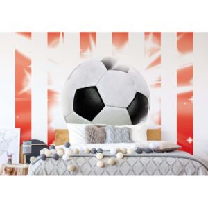 Fototapet - Football Red And White Stripes Vliesová tapeta - 250x104 cm