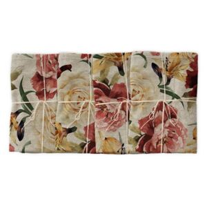 Set 4 șervețele textile Linen Couture Roses, lățime 40 cm