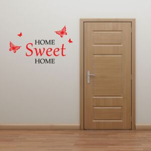GLIX Home sweet home - autocolant de perete Negru și roșu 70 x 45 cm