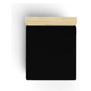 Cearșaf din bumbac Caresso, 90 x 190 cm, negru