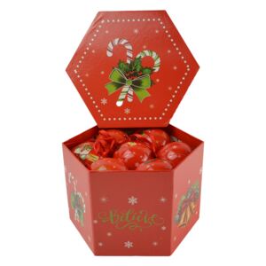 Set 14 globuri delux in cutie cadou, model Belive rosii