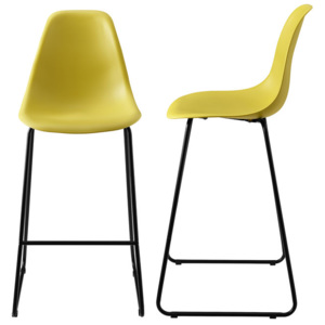 Set 2 bucati scaune de bar design- 110x46,5cm - galben mustar