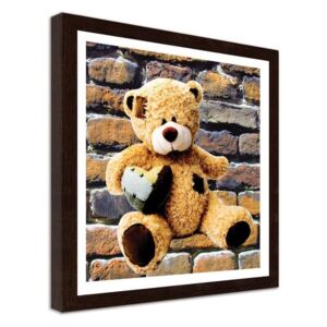 CARO Imagine în cadru - A Teddy Bear With A Heart 50x50 cm Maro