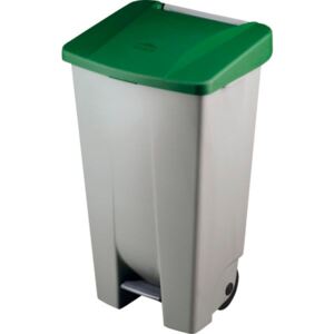 Coș de gunoi cu pedală Gastro 120 l, cenușiu/verde
