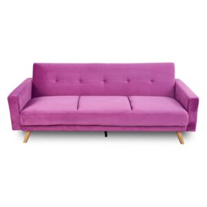 Canapea extensibilă Cristina catifea Purple Pink