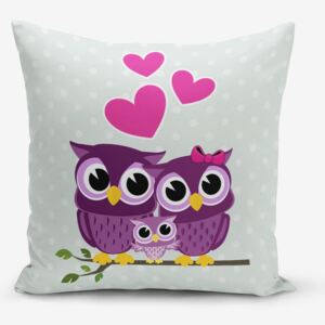 Față de pernă Minimalist Cushion Covers Hearts Owls, 45 x 45 cm