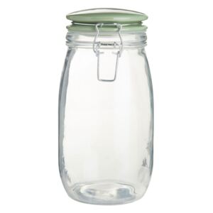 Recipient din sticlă și capac verde Premier Housewares Deli Jar, 1.5 l