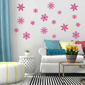 Snowflakes - autocolant de perete Roz 50 x 35 cm