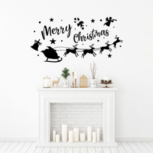 Merry Christmas Santa I. - autocolant de perete Negru 50 x 25 cm