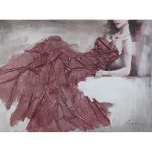 Falc Mână pictată imagine - Lady in red, 90x120 cm