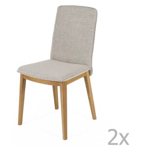 Set 2 scaune, structură din lemn de stejar Woodman Adra Naturo Light