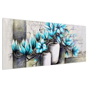 Tablou cu flori albastre în vază (Modern tablou, K013907K12050)