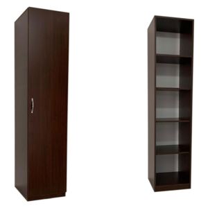 Dulap Soldat , cu o usa si 4 polite de depozitare, culoare Wenge, 197x45x50 cm ,Pal melaminat 18 mm
