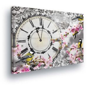 Tablou - Vintage Motive with Clock 60x40 cm