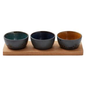 Set Boluri Ceramice pentru Servire (3 buc) - Ceramica Multicolor Diametru(10 cm) x Inaltime(6 cm)
