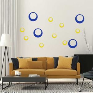 GLIX Decorative circles - autocolant de perete Galben și albastru 60 x 40 cm