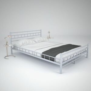 Cadru de pat alb 140 x 200 cm metal