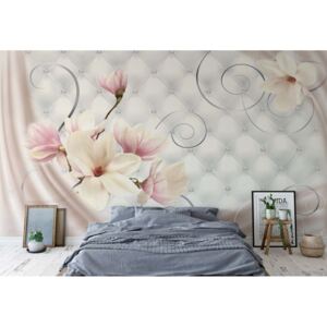 Fototapet - Magnolia Flowers Luxury Design Pink Vliesová tapeta - 416x254 cm