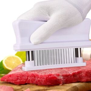 Dispozitiv fragezire carne, din otel inoxidabil si ABS, Tender Alb, L15xl3,5xH11,5 cm