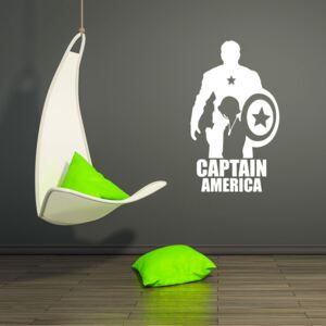 GLIX Avengers Captain America - autocolant de perete Alb 30x15 cm