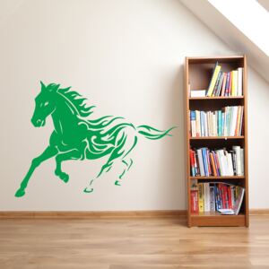 GLIX Horse - autocolant de perete Verde deschis 80 x 58 cm