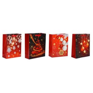Set plase cadou de Crăciun, 4 buc., roșu,26 x 32 x 10 cm