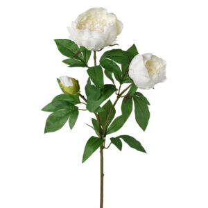 Floare artificială Bujor, alb, 70 cm