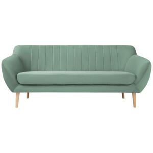 Canapea cu 3 locuri și picioare de culoare deschisă Mazzini Sofas Sardaigne, verde mentă