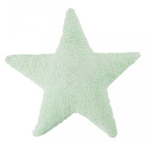Perna decorativa verde din bumbac pentru copii 54x54 cm Star Soft Mint Lorena Canals