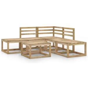 Set mobilier de grădină, 6 piese, lemn de pin verde tratat