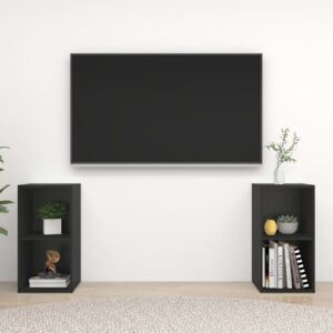 Comode TV, 2 buc., negru, 72x35x36,5 cm , PAL