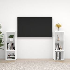 Comode TV, 2 buc., alb, 107x35x37 cm, PAL