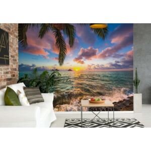 Fototapet - Tropical Sea At Sunset Vliesová tapeta - 254x184 cm