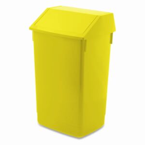 Coș de gunoi cu capac pe balamale Addis, 41 x 33,5 x 68 cm, galben