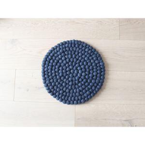 Pernă cu bile din lână pentru copii Wooldot Ball Chair Pad, ⌀ 30 cm, albastru închis