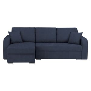 Canapea pe colț, extensibilă, cu 3 locuri și spațiu pentru depozitare Melart Louise, albastru închis