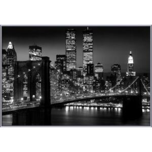 Manhattan - Night Poster înrămat, (93 x 63 cm)