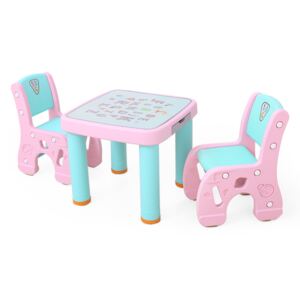 Set masuta cu 2 scaunele Learning Table Pink/Blue
