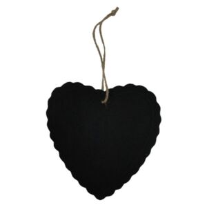 Tăbliţă decorativă Antic Line Heart Decor, negru