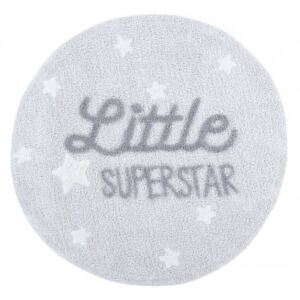 Covor rotund gri pentru copii din bumbac 120 cm Little Superstar Lorena Canals