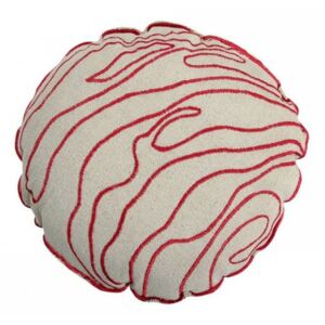 Perna decorativa rotunda bej/rosie din bumbac 40 cm Mars Lorena Canals