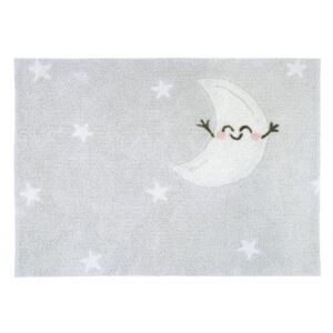 Covor dreptunghiular gri pentru copii din bumbac 120x160 cm Happy Moon Lorena Canals