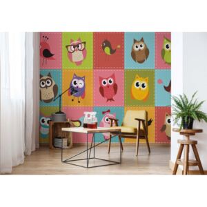 Fototapet GLIX - Kid'S Cartoon Owls + adeziv GRATUIT Papírová tapeta - 254x184 cm