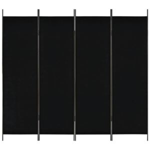 Paravan de cameră cu 4 panouri, negru, 200 x 180 cm