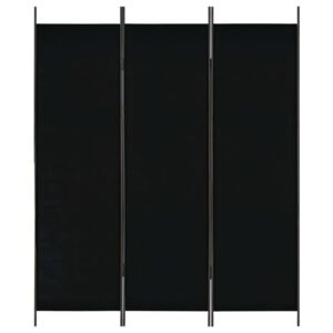 Paravan de cameră cu 3 panouri, negru, 150 x 180 cm