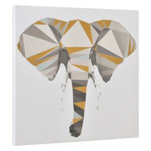 [art.work] Design fotografie de perete imprimata pe hartie pergament - elefant - cu rama ascunsa - 40x40x2,8cm