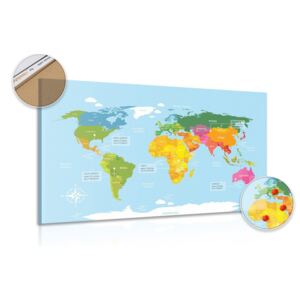 Tablou pe plută harta lumii excepțională