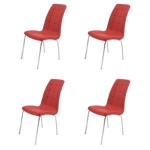 Set 4 scaune bucătărie S-02, culoare roșie