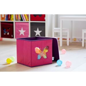 Cutie cu capac pentru depozitare roz - Butterfly